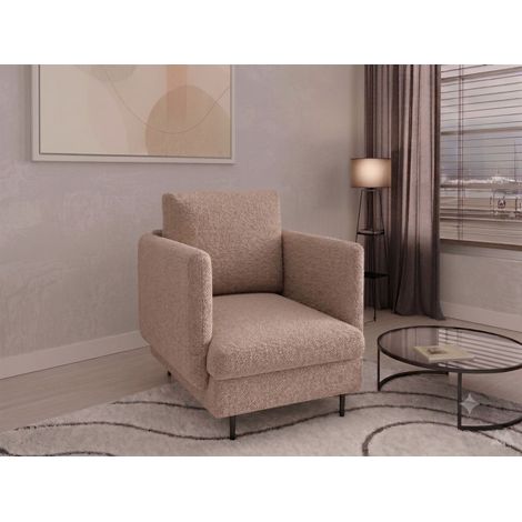 Sessel Designersessel HELMER Stoff Baloo Cappuccino (1/2)
