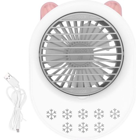 Ortviai Rafraîchisseur d'air USB pour bureau, 200 ml, avec fonction humidificateur et 2 vitesses, blanc (1/5)