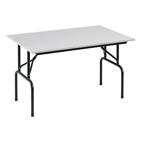 Tables pliantes plateau gris clair L 120 x P 80 cm - Rico - piétement noir
