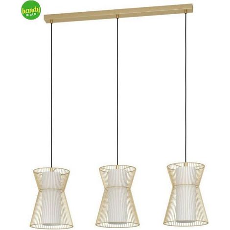 Lampada Sospesa Maseta Eglo 3xE27 Oro Bianco (1/3)