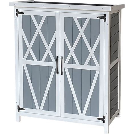HOME DELUXE Gartenschrank YANA – Größe M Wetterfester Holzschrank für Garten & Terrasse Gartenschrank Holz, Holz Gartenschrank, Gartenschrank YANA, Gartenschrank wetterfest Holz, (1/5)