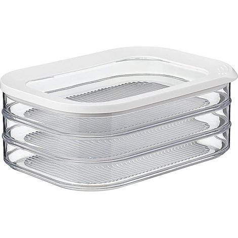 Ecleanfy - boîte à charcuterie 3 étages – Blanc – boîte de rangement frigo pour charcuterie - trois boîtes de conservation séparées (1/5)