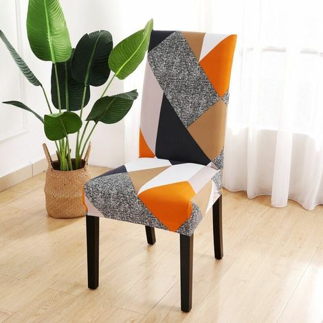 Housse de Chaise, 6 Pieces Extensible Amovible Lavable Moderne Couverture de Chaise pour Salle à Manger Slipcover-Décoration Bouquet de Mariage, Hôtel, Restaurant (1/5)
