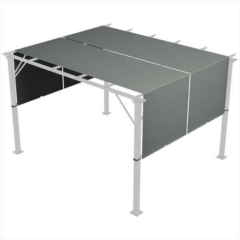 Tonnelle de jardin toile de rechange gris foncé lot de 2 (1/5)