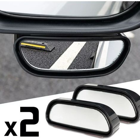 Rétroviseur d'Angle MortJINFGERNELot de 2 Miroirs Auxiliaires pour Améliorer la Visibilité, Installation Facile et Vue Grand Angle