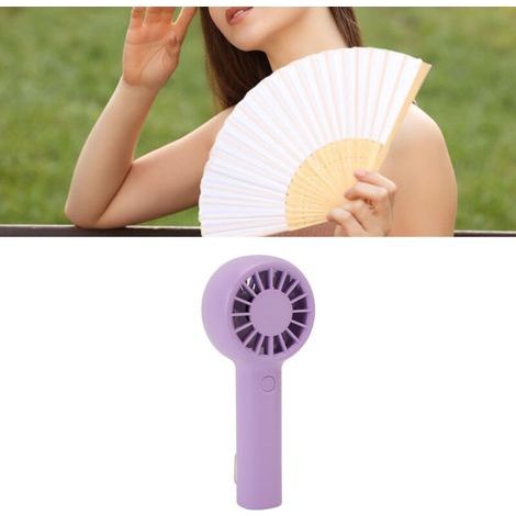 Ventilateur portable rechargeable violet avec pince, 5 vitesses silencieuses, autonomie jusqu’à 5,5 h, en ABS, poids de 144 g, idéal pour le camping et la plage (1/5)