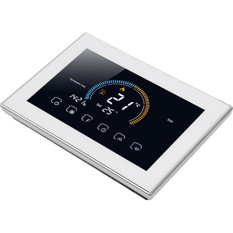 BHT 8000GB Programmierbarer Smart-Raumthermostat mit Sprachsteuerung per App, LCD-Touchscreen, 95–240 V AC, Weiß (1/5)