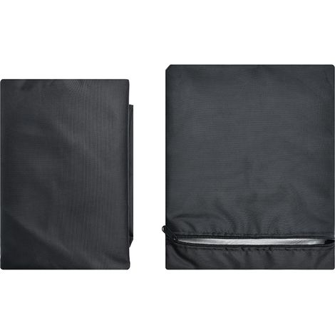 Housse imperméable et antirouille pour chaise longue pliante d'extérieur (extérieur noir 210D, intérieur argenté) (1/5)