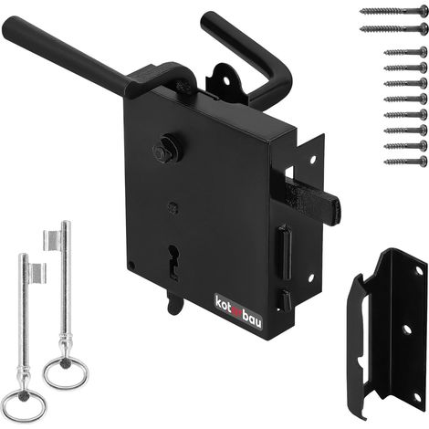 KOTARBAU® Verrou à vis avec poignée en acier inoxydable robuste 65 mm Noir