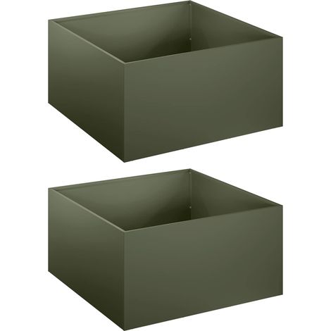 Maison Exclusive - Cache-pot de jardin 2 pc Vert olive 40 x 40 x 30 cm (1/5)