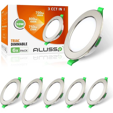 Spot LED Encastrable Extra Plat, 4W 310LM Dimmable IP44 Spot Etanche Salle de bain, Blanc Chaud 3000K Blanc Neutre 4000K Blanc Froid 6500K, Trou Φ55-68mm, AC220-240V, Lot de 6 (1/5)