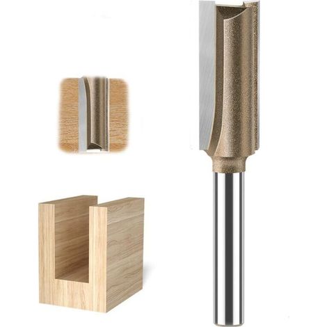 Fraise droite professionnelle en carbure de tungstène avec tige de 6,35 mm de diamètre de coupe de 12 mm et longueur de coupe de 30 mm (1/4)