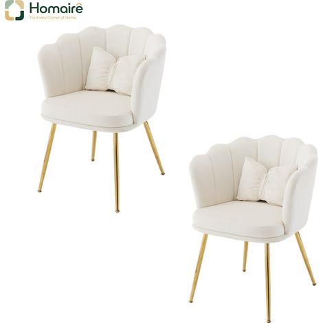 Fauteuil en velours beige 63 x 58 x 77 cm HOMAIRE (1/5)