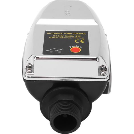 Contrôleur de pompe à eau, boîtier ABS étanche argenté, contrôleur de pression automatique intelligent 10 A (1/5)
