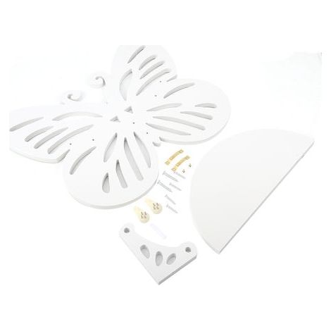 Butterfly-shaped wall shelf, rustic style interior decoration (1/5)