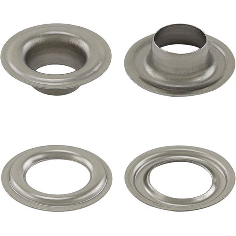 Œillets Métalliques - 50 Pièces - Acier Inoxydable V2A - Norme DIN 7332 12mm - Pour Bâches Cuir Textiles - Diamètre Intérieur 12 mm (1/4)