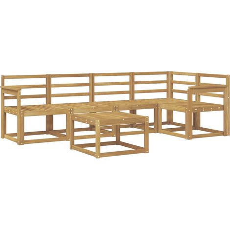 Outdoor Sofa Set 6 pcs White Solid Acacia Wood vidaXL (1/5)