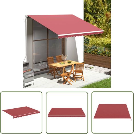 The Living Store Markisenbespannung Burgunderrot 4x3 m - Markisenbespannung - Markisenstoff - Sonnenschutz - Garten - Terrasse (1/5)
