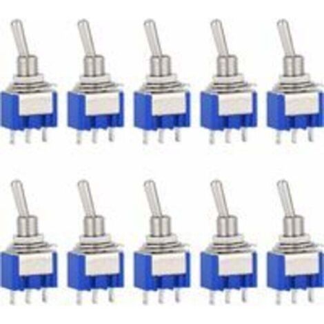 10 pièces AC 125 V 6A sur 3 broches Mini interrupteur à bascule 2 positions pour Arduino voiture camion bateau véhicule commutateur (1/4)