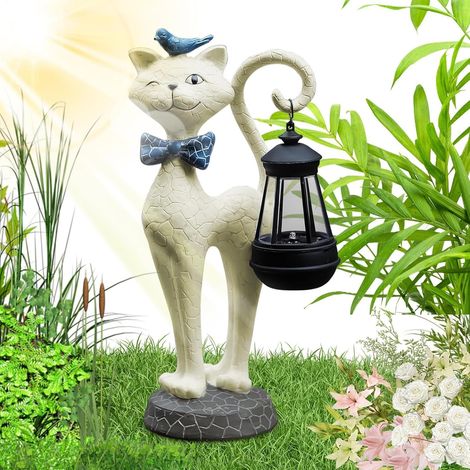 Katze solarbetriebenes Gartenlicht niedliche Katzenfigur