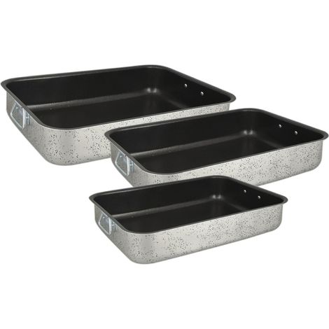 MA MAISON TRIS TEGLIE DA FORNO ROSTIERE LINEA ALESSIA 30 - 35 - 40 CM SPESSORE 1,10 MM ANTIADERENTE E ANTIGRAFFIO IN ALLUMINIO (1/5)
