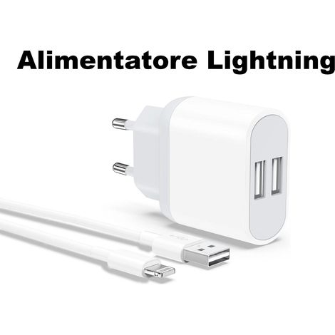 Caricatore Doppia Porta Ricarica Rapida USB Alimentatore Cavo 8 pin FO-9-05i (1/5)