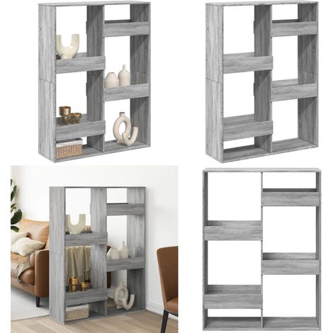Separador de ambientes madera gris Sonoma 100x33x135 cm - Estantería decorativa - Estantería de madera
