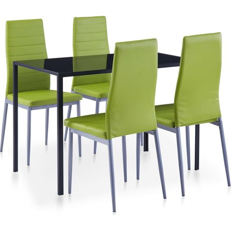 Conjunto de mesa y sillas de comedor 5 piezas verde vidaXL