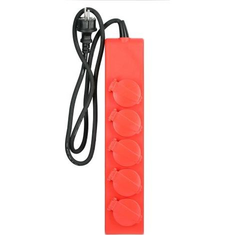 Hanger 200008 regleta múltiple roja 5 enchufes IP44 230 V