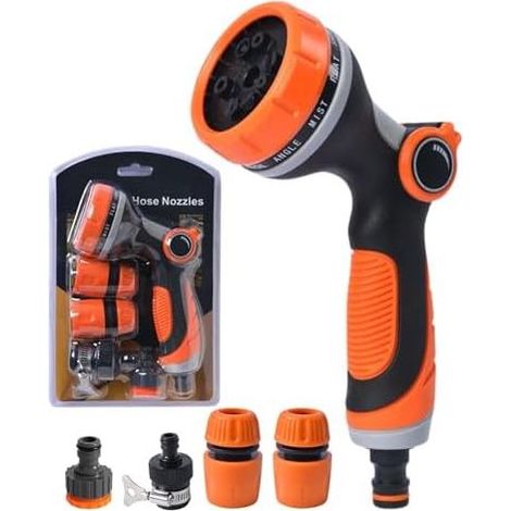 Hochdruck-Gartenspritze für Gartenschläuche, Gartensprühkopf – Multifunktionswerkzeug zum Duschen von Tieren, Bewässern und Reinigen von Terrassen und Zäunen (1/5)