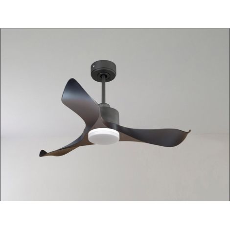 Modulo Regular Ring - Super destratificateur et ventilateur DC 132 cm Gris basalte pales bois blanc sans Lumière  25 à 40 m² (1/5)