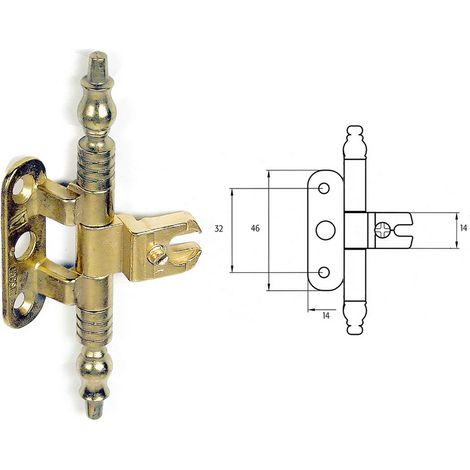 2PZ CERNIERA PER MOBILI 'A0114' oro