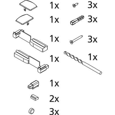 Kermi Montagekleinteile Set, EBV2004, Silber Mattglanz/Weiß, 2534146