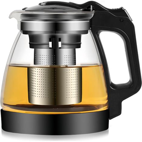 Theiere En Verre de 2000ml avec Infuseur Thé, Filtre en Acier Inoxydable, Theiere Verre pour Thé, Boissons Chaudes et Froides (1/5)