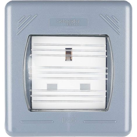 Prise de courant extérieure unique sans interrupteur, IP55, 13 A, GWP3050, gris (1/4)