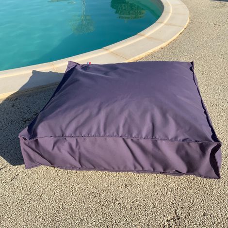 Coussin de sol inter / exter Violet aubergine 71x71x35 cm (1/2)