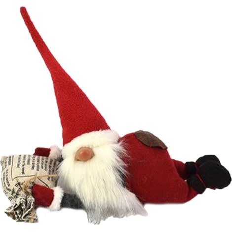 Gnomo elfo babbo natale rosso decorazioni albero addobbi natalizi idea regalo ornamenti vetrine negozio casa con sacco portadoni (1/5)