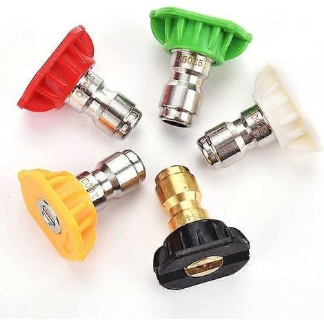 Luxora 5pcs High Pressure Washer Nozzle Head Set 1/4 Quick-plug High Pressure Washer Nozzle