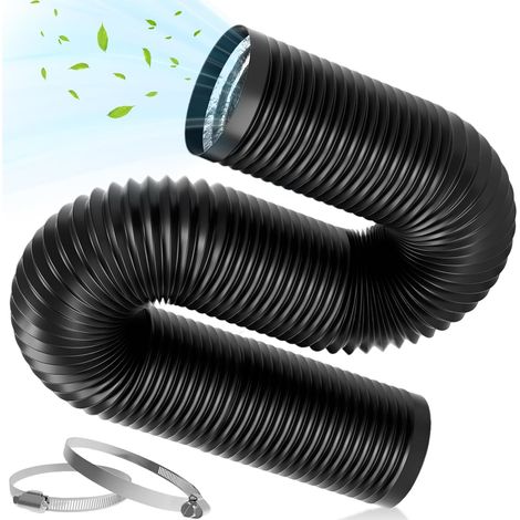 Abluftschlauch 100mm, 3m Länge, PVC Flexibel Alurohr Schlauch Lüftungsschlauch mit 2 Schlauchschelle Edelstahl, Flexschlauch für Mobile Klimaanlage, Trockner, Belüftungssystem (1/5)