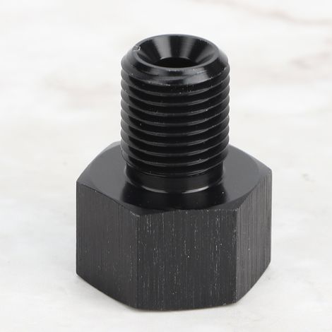 Adaptateur de manomètre de pression d'huile réducteur 1/8" NPT femelle vers M10x1,0 mâle, noir (pièce de rechange) (1/5)
