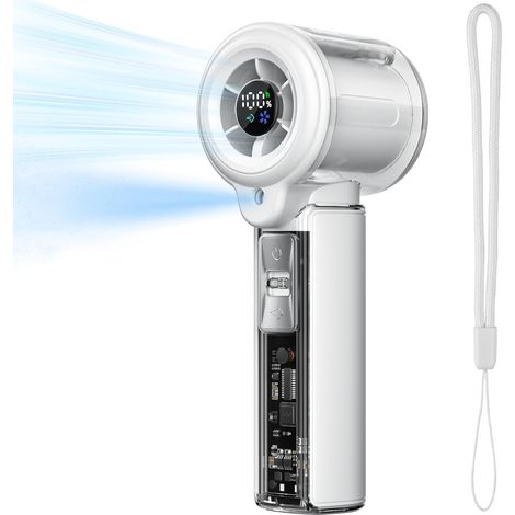 Ventilateur Brumisateur Portable Exterieur Rechargeable USB C Mini Climatiseur Mobile avec affichage LED, Idéal pour Camping, Bureau, Voyage (1/5)