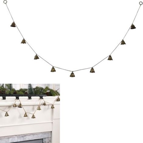 1 artículo, Cordón de campana vintage, Decoración navideña, Bronce antiguo, Adecuado para árbol de Navidad, repisa de chimenea, hogar, fiesta (1/5)