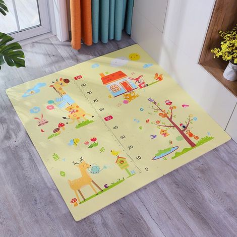 4 tapis de sol en mousse EVA pour bébé - 60x60cm, non toxique et lavable, idéal pour motricité et éveil sensoriel (cadeau (1/3)