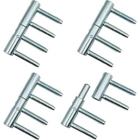 Charnière de Porte en Acier Paumelles Percées Charnières Amovibles Ø 14x80mm pour Cadres de Portes Intérieures et en Bois à Feuillure 4 Pièces