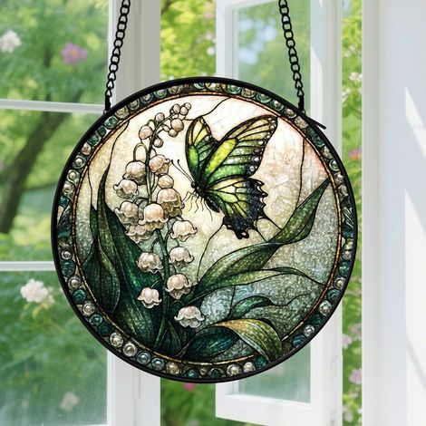 Capteur de soleil en vitrail - décoration spirituelle 15cm (1/4)