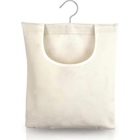 Panier Pince à Linge a Suspendre, Panier Epingle a Linge en Toile, 32 x 28cm Sac à Pince à Linge Suspendu, Sac de Rangement de Rotatif à 360 Degrés, pour Jouets Chaussette Petits Objets (1/5)