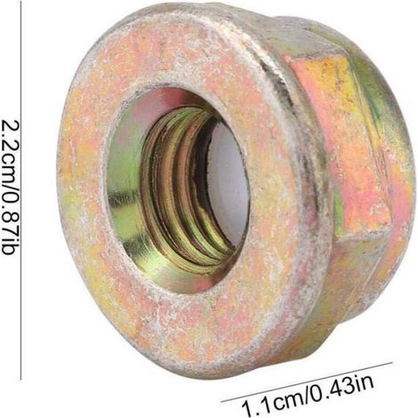 Écrou Lame - Filetage Inversé M10x1 25 Gauche - Pour Tondeuse Et Débroussailleuse - 22x11 mm - 1 Pièce (1/4)