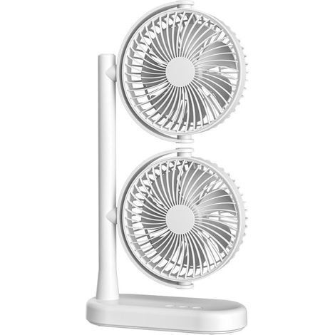 Ventilateur de climatisation USB à double tête avec 3 vitesses (1/5)