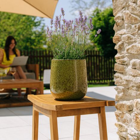 Vaso DIANE 23x23cm verde laccato