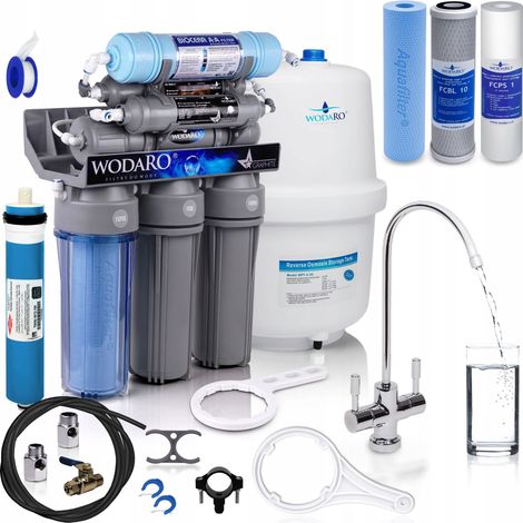 Osmoseur domestique 7 étapes de filtration RO7 WGR GRIS + Jeu de cartouches (3 pièces)